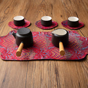 Buddha Stones Sea Wave Bamboo Plum Blossom Brocade Embroidery Cup Mat Pad Tea Cup Coaster Kung Fu Tea Mat