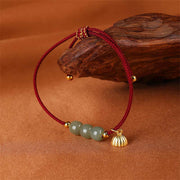 Buddha Stones Handmade Hetian Jade Bead Lotus Pod Prosperity Luck Braided Bracelet Bracelet BS 2