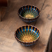Buddha Stones Lotus Goldfish Auspicious Dragon Phoenix Ceramic Teacup Silver Inlaid Tea Cups 130ml