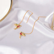 Buddha Stones Colorful Hummingbird Wealth Luck Earrings Earrings BS 4