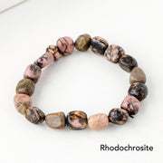 Natural Irregular Shape Crystal Stone Spiritual Awareness Bracelet Bracelet BS Rhodochrosite