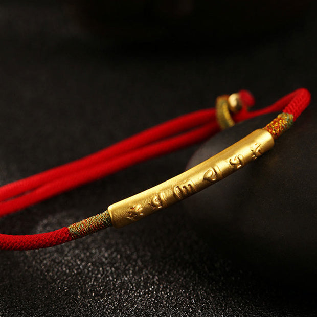 Buddha Stones Tibetan Buddhist Handmade Mani Mantra Lucky Red String Bracelet Bracelet BS 2