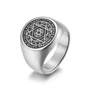 Buddha Stones 12 Constellations of the Zodiac Star of David Protection Ring