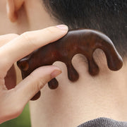Buddha Stones Simple Green Sandalwood Soothing Tassel Massage Comb Comb BS 8
