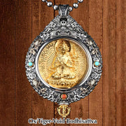 Buddha Stones Chinese Zodiac Natal Buddha Thangka Nine Palaces Eight Diagrams Wealth Rotatable Necklace Pendant Necklaces & Pendants BS Ox/Tiger-Void Bodhisattva