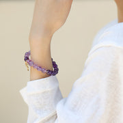 Buddha Stones Amethyst Crystal Moon Star Healing Bracelet