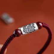 Buddha Stones 925 Sterling Silver 12 Chinese Zodiac Cinnabar String Bracelet