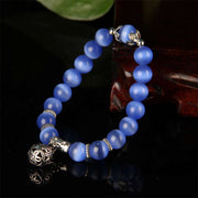 Buddha Stones Tibetan Cat Eye Lucky Bracelet Bracelet BS Blue