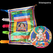 Buddha Stones Tibetan Colorful Windhorse Protection Outdoor Prayer Flag Decoration Decorations buddhastoneshop Sitatapatra