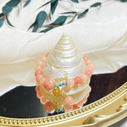 Buddha Stones Natural Orange Stone Turquoise Fu Character Charm Luck Fortune Bracelet Bracelet BS 3