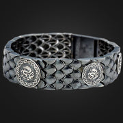 Buddha Stones 925 Sterling Silver Dragon Scales Luck Success Bracelet Bangle