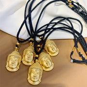 Buddha Stones Gold Buddha Copper Wealth Necklace Pendant Necklaces & Pendants BS 9