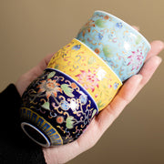 Buddha Stones Lotus Flower Pod Pattern Ceramic Teacup Kung Fu Tea Cup 80ml Cup BS 12