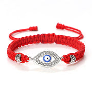 Buddha Stones Evil Eye Keep Away Evil Spirits String Bracelet Bracelet BS Red Blue Evil Eye Silver Border