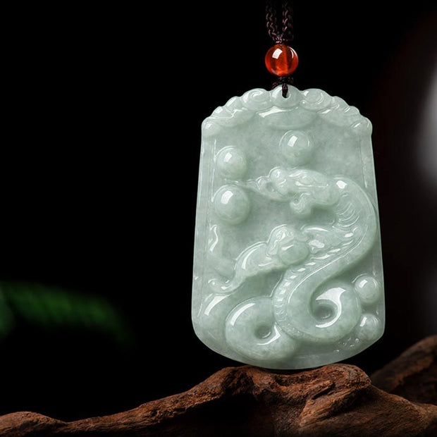 Buddha Stones Natural Jade 12 Chinese Zodiac Abundance Amulet Pendant Necklace Necklaces & Pendants BS Snake