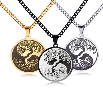 Buddha Stones The Tree of Life Titanium Steel Connection Necklace Pendant Necklaces & Pendants BS main