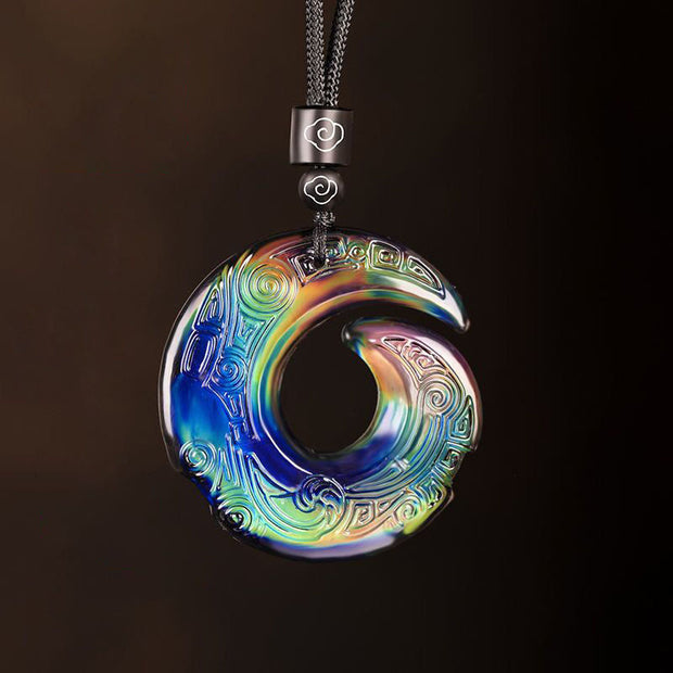 Color-Changing One's Luck Improves Design Patern Liuli Crystal Necklace Pendant Necklaces & Pendants BS Color-Changing Pendant+Auspicious Cloud Rope