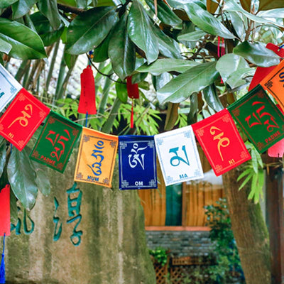 Buddha Stones Tibetan Blessing Windhorse Om Mani Padme Hum Outdoor Car Prayer Flag Decoration