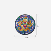 Buddha Stones Dragon Embroidery Cup Mat Pad Tea Cup Coaster Kung Fu Tea Mat Tea Mat BS 13
