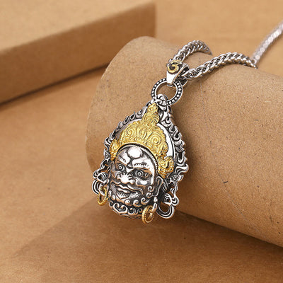 Buddha Stones Yellow God of Wealth Amulet Copper Luck Necklace Pendant Necklaces & Pendants BS Yellow God Of Wealth&Keel Chain