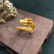 Buddha Stones Golden Dragon Success Strength Ring Ring BS 1