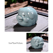 Buddha Stones Chinese Zodiac Wealth Ceramic Tea Pet Home Figurine Decoration Decorations BS 27