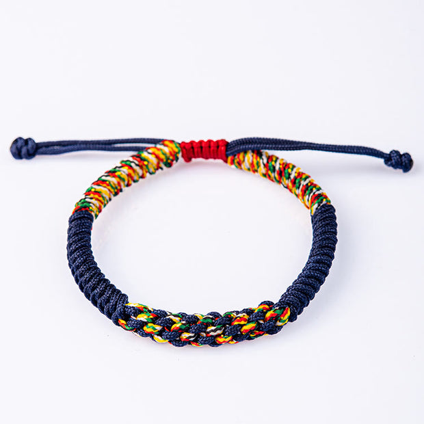 Buddha Stones Tibetan Handmade Colorful King Kong Knot Luck Braid String Bracelet Bracelet BS 10
