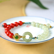 Buddha Stones Natural Cinnabar Jade Blessing Bracelet Bracelet BS 1