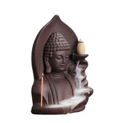 Buddha Stones Tibetan Avalokitesvara Buddha Lotus Healing Backflow Smoke Fountain Incense Burner Incense Burner BS 16