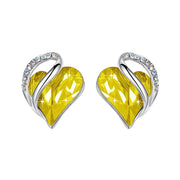 Natural Various Gemstone Birthstone Crystal Love Stud Earrings (Extra 40% Off | USE CODE: FS40) Earrings BS 11b-November-Healing Stone for Happiness-Citrine Yellow