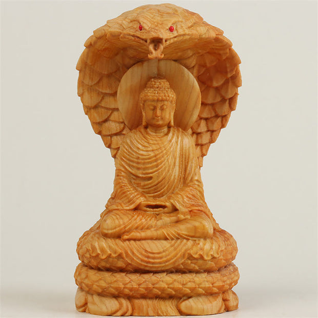 Buddha Stones Handmade Thuja Sutchuenensis Wood Tathagata Buddha Ward Off Evil Spirits Decoration Decorations BS 3