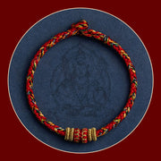 Buddha Stones Tibet Handmade Chinese Zodiac Natal Buddha Luck Strength Braided String Bracelet Bracelet BS 9