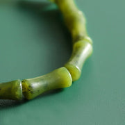 Buddha Stones Green Bamboo Jade Pattern Luck Abundance Bracelet Bracelet BS 5