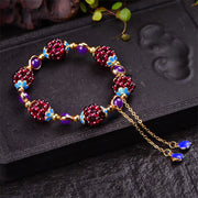 Buddha Stones Tibetan Garnet Calm Bracelet Bracelet BS Purple