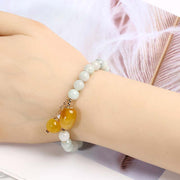 Buddha Stones Natural White Jade Agate Protection Bracelet Bracelet BS 7