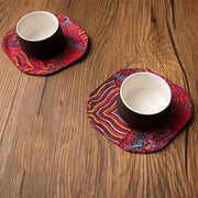 Buddha Stones Sea Wave Bamboo Plum Blossom Brocade Embroidery Cup Mat Pad Tea Cup Coaster Kung Fu Tea Mat