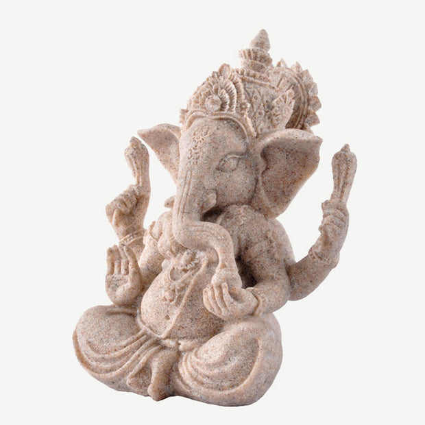Buddha Stones Ganesh Ganpati Elephant Statue Wealth Blessing Home Decoration Decorations BS 5