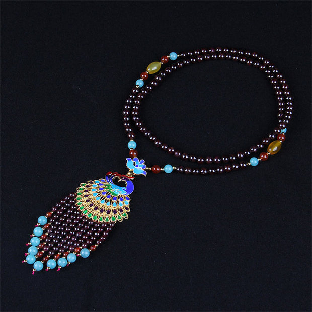 Buddha Stones Natural Garnet Pink Crystal Red Agate Fortune Necklace Bracelet Necklaces & Pendants BS 1