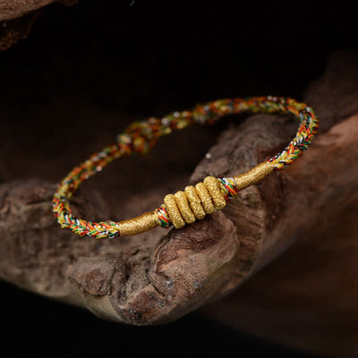 Buddha Stones Handmade Colorful King Kong Knot Protection Braid String Bracelet Bracelet BS 18cm