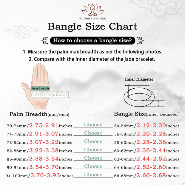 Buddha Stones Natural Jade Luck Healing Prosperity Bangle Bracelet Bracelet Bangle BS 13