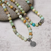 Buddha Stones Lotus Crystal Stone 108 Beads Mala Bracelet (Extra 30% Off | USE CODE: FS30) Mala Bracelet BS 18