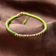 Buddha Stones Tibetan Handmade Multicolor King Kong Knot Luck Strength Braided Bracelet