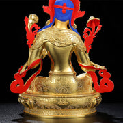 Buddha Stones Bodhisattva Green Tara Protection Copper Gold Plated Statue Decoration Decorations BS 10