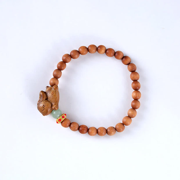 Buddha Stones Year of the Rabbit Sandalwood Small Leaf Red Sandalwood Soothing Peace Bracelet Bracelet BS 2
