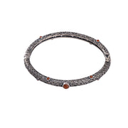 Buddha Stones Vintage Tang Dynasty Flower Design Engraved Red Agate Copper Luck Bracelet Bangle Bracelet Bangle BS 8