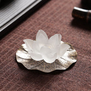 Buddha Stones Mini Lotus Liuli Crystal Healing Meditation Stick Incense Burner Decorations BS 2