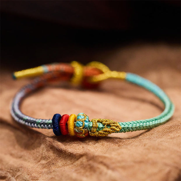 Buddha Stones Colorful Rope Eight Thread Peace Knot Luck Handmade Bracelet Bracelet BS 1