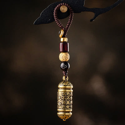 Buddha Stones Heart Sutra Copper Key Chain Key Chain BS Copper
