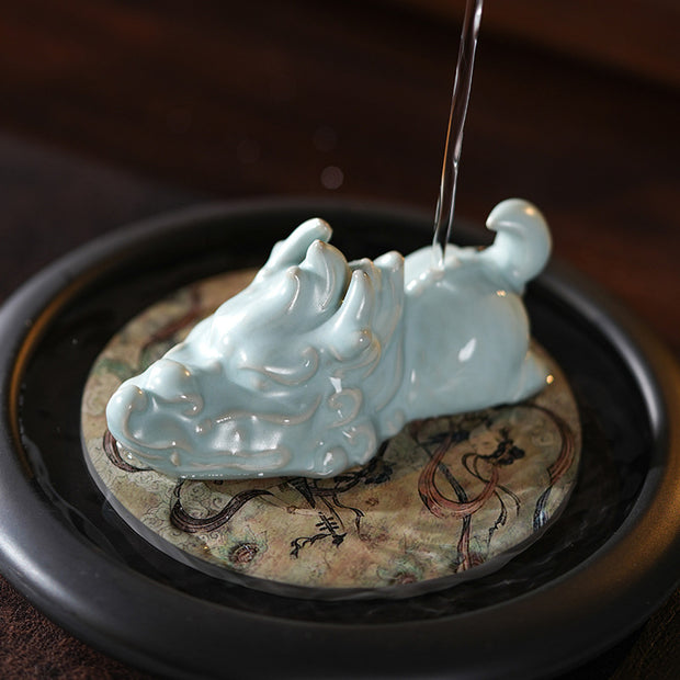 Buddha Stones Year Of The Dragon Luck Ceramic Tea Pet Home Figurine Decoration Decorations BS 5