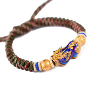 Buddha Stones Feng Shui PiXiu Color Change Copper Coin Beads Wealth String Bracelet Bracelet BS 8